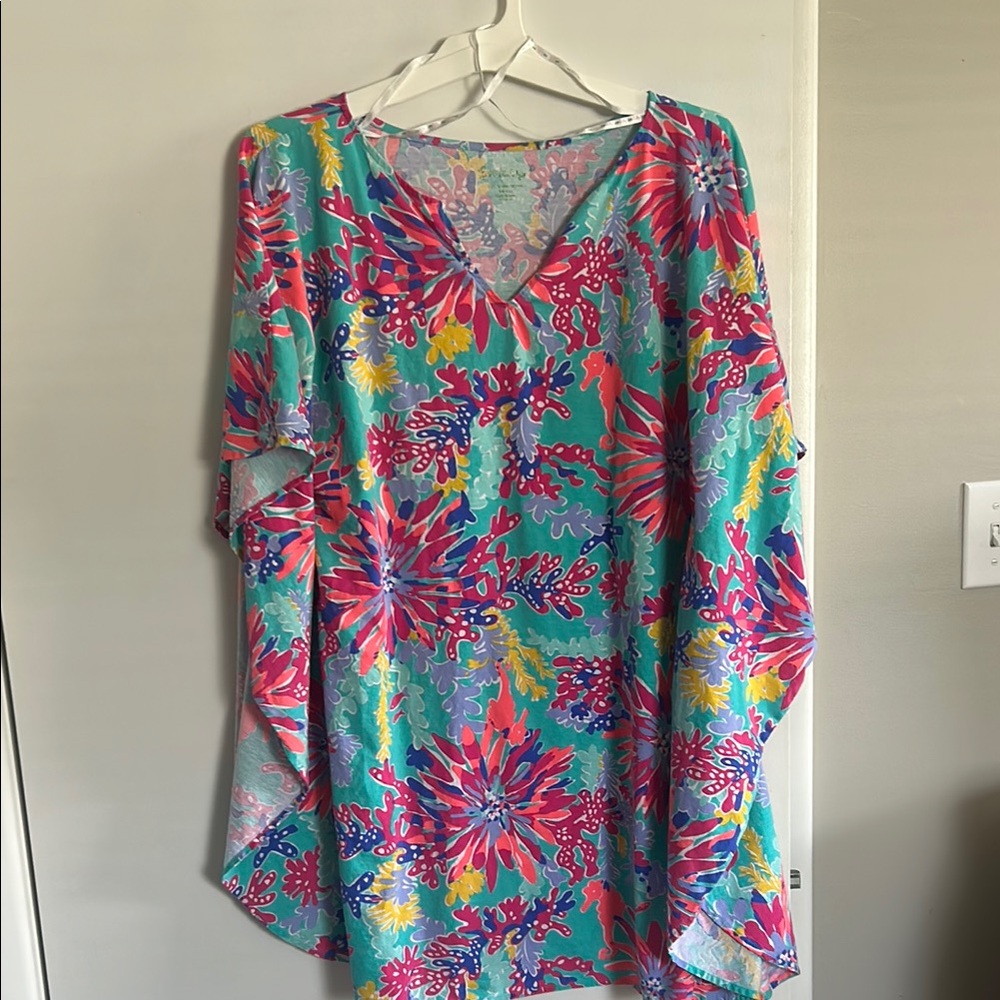Lilly Pulitzer Floral V-Neck Kaftan
